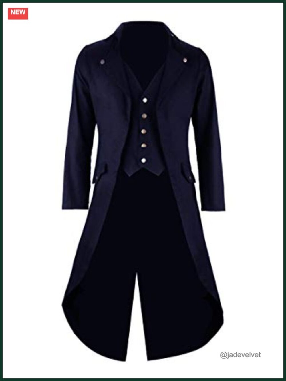 Men's Gothic Victorian Tailcoat Jacket Vintage Frock Coat Halloween Costume